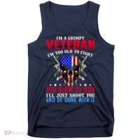 Funny Grumpy Veteran Too Old To Fight To Slow To Run Tank Top thumb 0