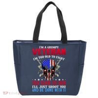 Funny Grumpy Veteran Too Old To Fight To Slow To Run Tote Bag thumb 0