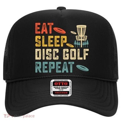 Frisbee Golf Vintage Eat Sleep Disc Golf Repeat Hat