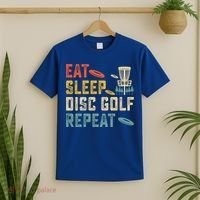 Frisbee Golf Vintage Eat Sleep Disc Golf Repeat T-Shirt thumb 2