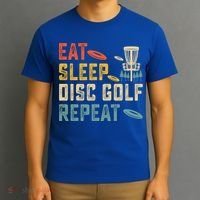 Frisbee Golf Vintage Eat Sleep Disc Golf Repeat T-Shirt thumb 3