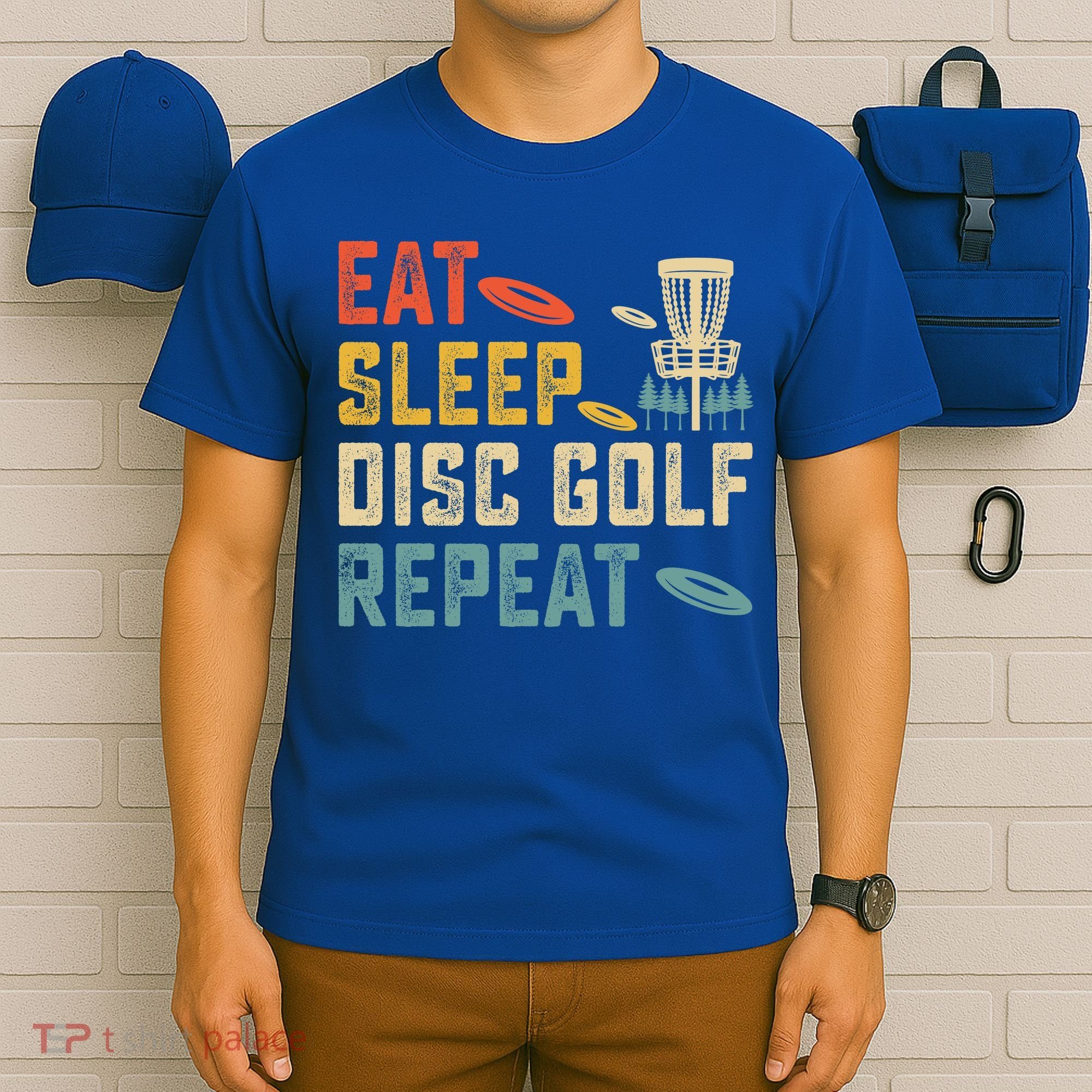Frisbee Golf Vintage Eat Sleep Disc Golf Repeat T-Shirt