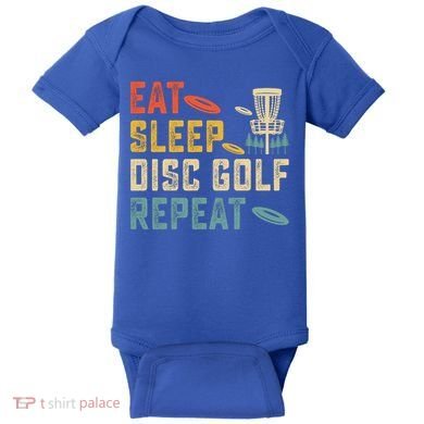 Frisbee Golf Vintage Eat Sleep Disc Golf Repeat Baby Bodysuit
