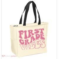 First Grade Vibes Happy First Day Of School 1st Grade Back Tote Bag thumb 2