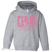 First Grade Vibes Happy First Day Of School 1st Grade Back Toddler Hoodie thumb 0