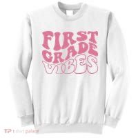 First Grade Vibes Happy First Day Of School 1st Grade Back Sweatshirt thumb 0