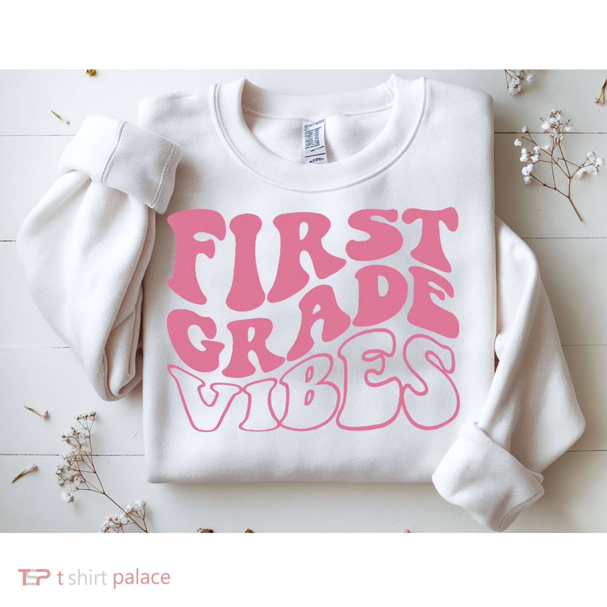 First Grade Vibes Happy First Day Of School 1st Grade Back Sweatshirt