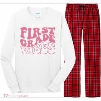 First Grade Vibes Happy First Day Of School 1st Grade Back Long Sleeve Pajama Set thumb 0