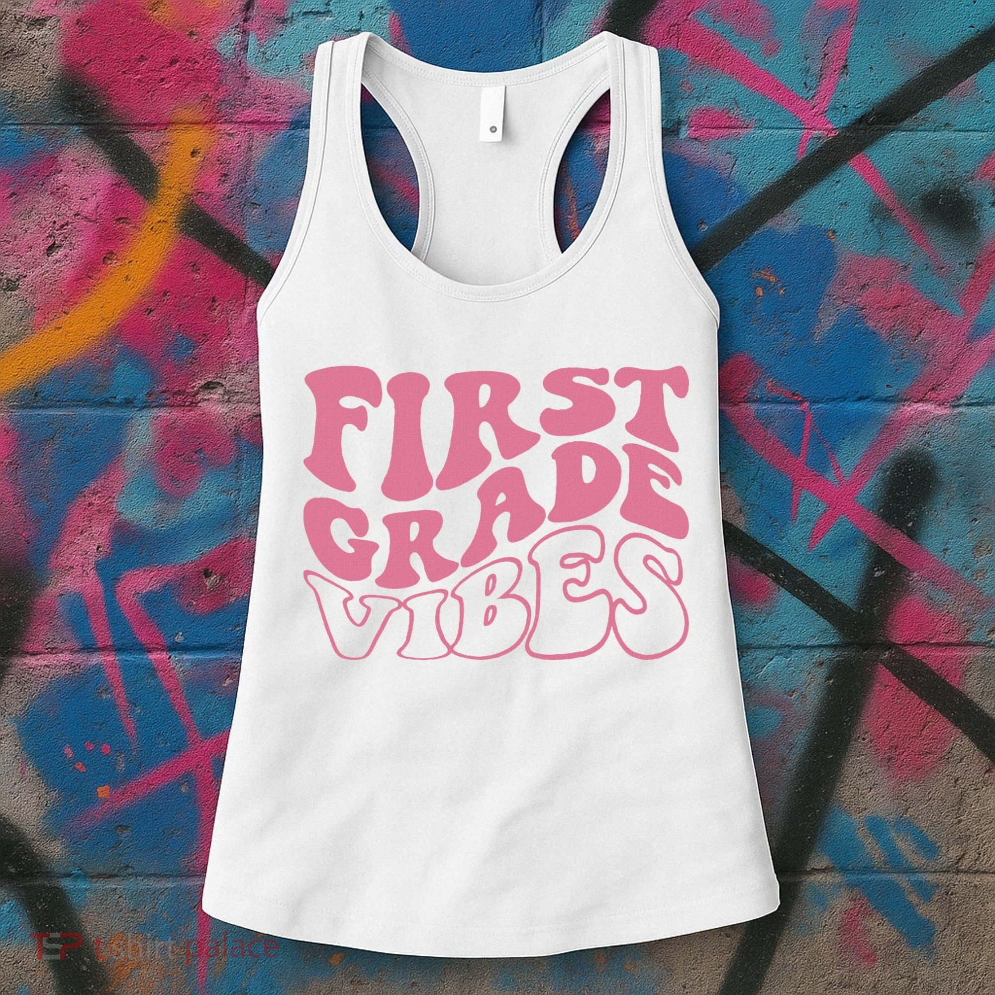 First Grade Vibes Happy First Day Of School 1st Grade Back Women's Tank Top