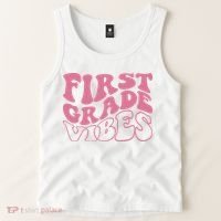 First Grade Vibes Happy First Day Of School 1st Grade Back Tank Top thumb 2