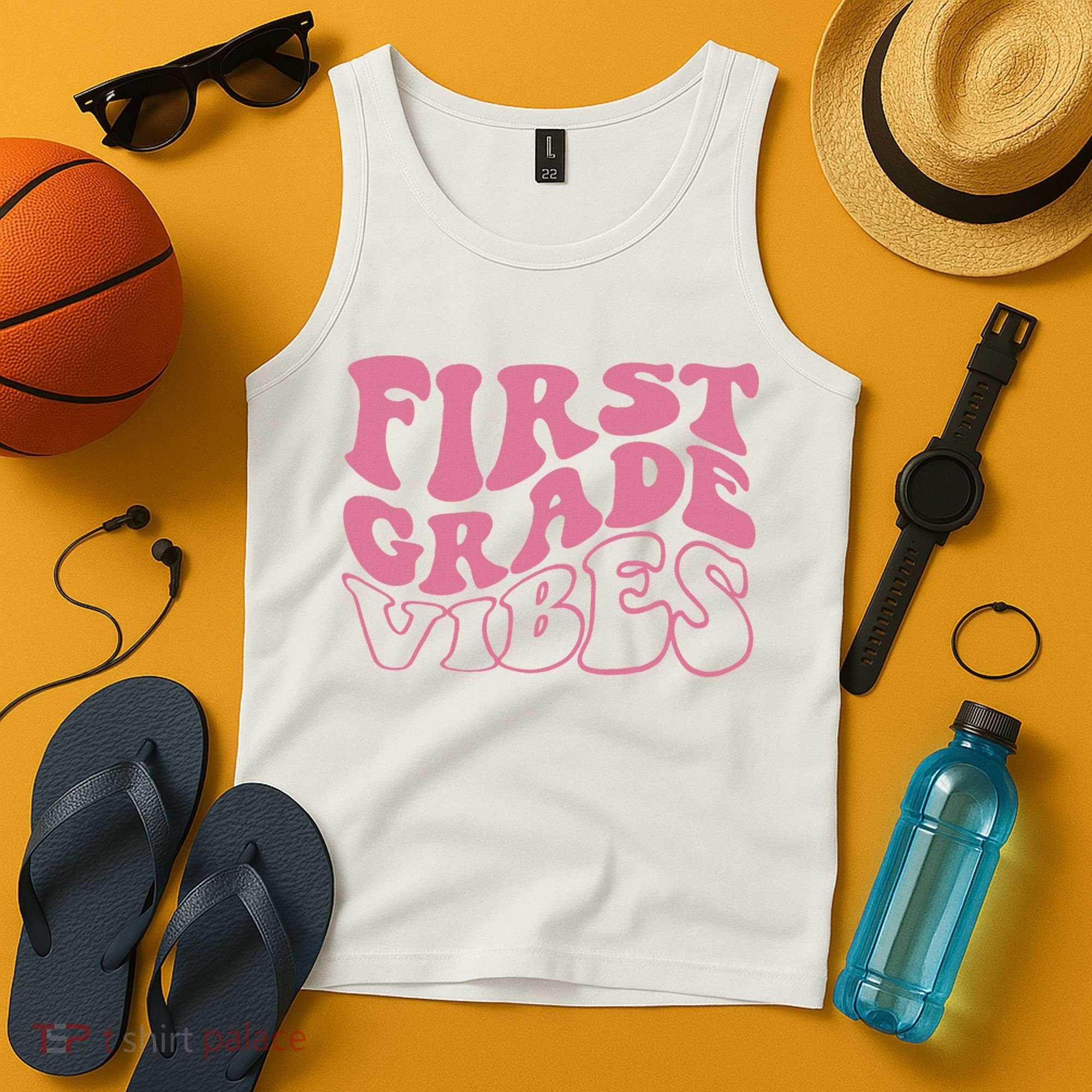 First Grade Vibes Happy First Day Of School 1st Grade Back Tank Top