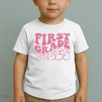 First Grade Vibes Happy First Day Of School 1st Grade Back Toddler T-Shirt thumb 2