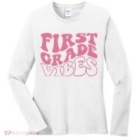 First Grade Vibes Happy First Day Of School 1st Grade Back Women's Long Sleeve Shirt thumb 0