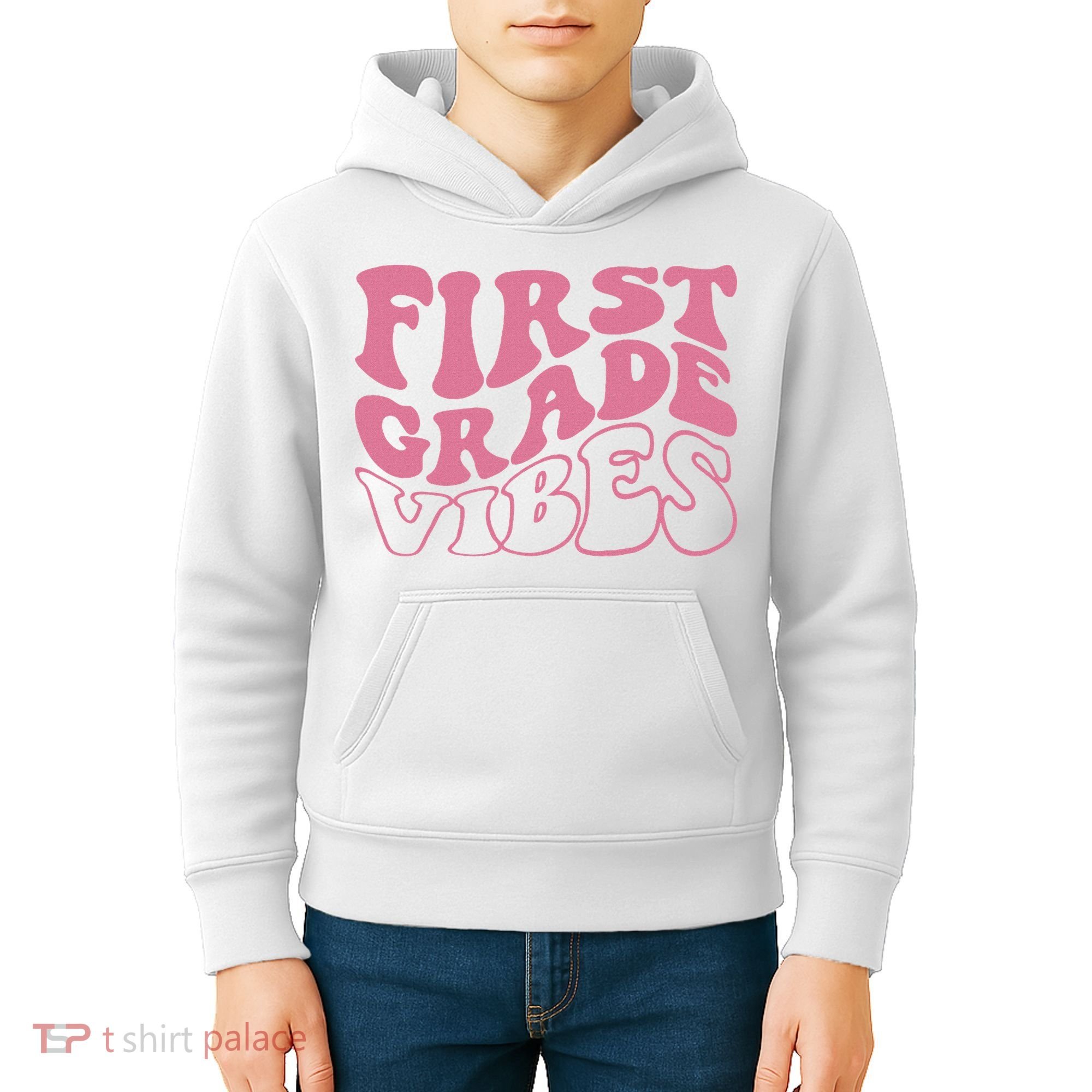 First Grade Vibes Happy First Day Of School 1st Grade Back Kids Hoodie