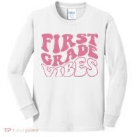 First Grade Vibes Happy First Day Of School 1st Grade Back Kids Long Sleeve Shirt thumb 0