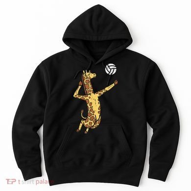 funny Giraffe Volleyball Spike Serve Player Spiker Hoodie