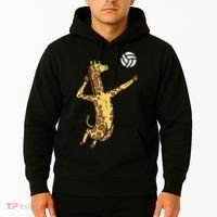 funny Giraffe Volleyball Spike Serve Player Spiker Hoodie thumb 2