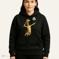 funny Giraffe Volleyball Spike Serve Player Spiker Hoodie thumb 5