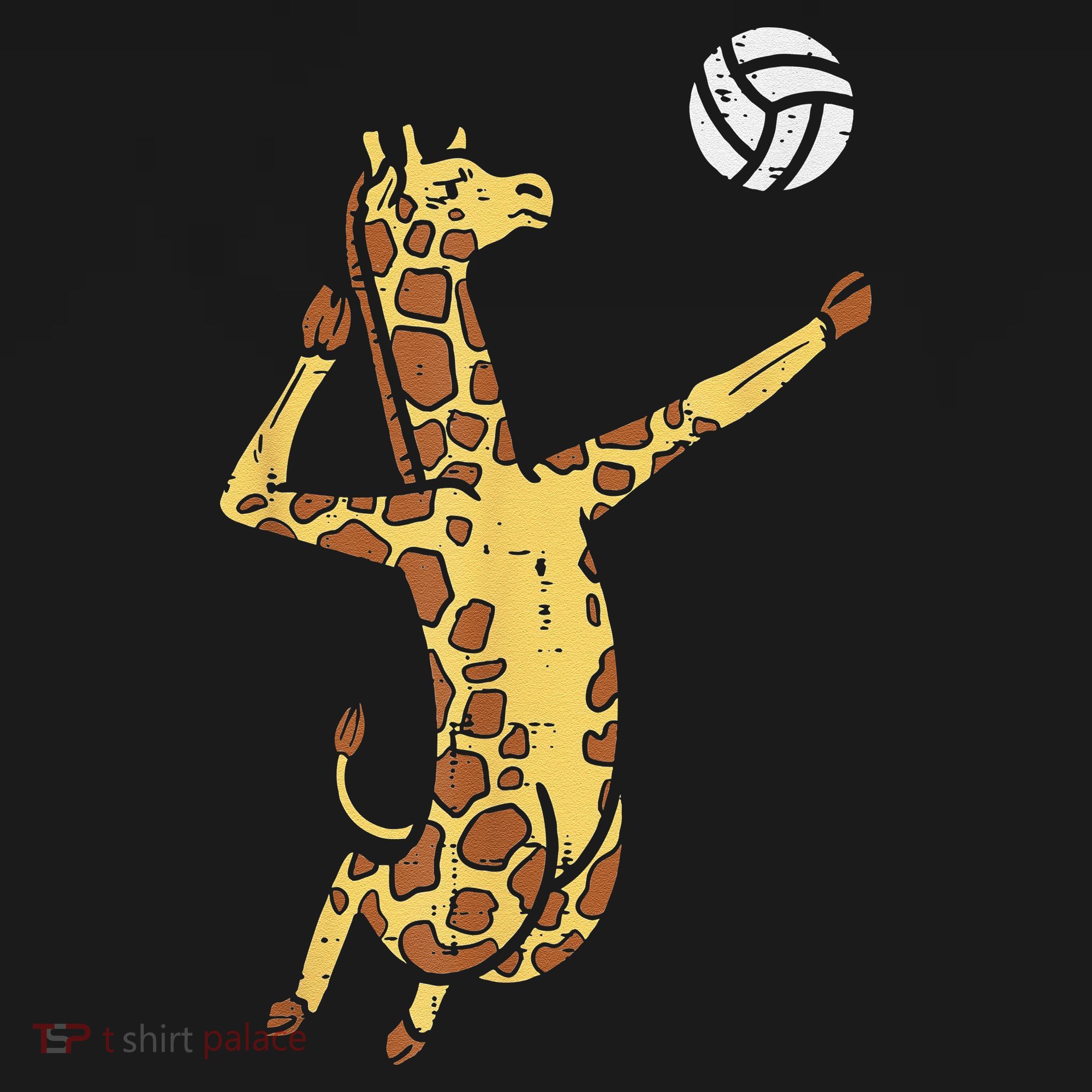funny Giraffe Volleyball Spike Serve Player Spiker Hoodie