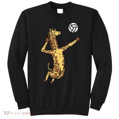 funny Giraffe Volleyball Spike Serve Player Spiker Sweatshirt