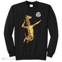 funny Giraffe Volleyball Spike Serve Player Spiker Sweatshirt thumb 0