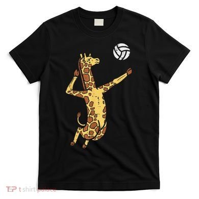 funny Giraffe Volleyball Spike Serve Player Spiker T-Shirt