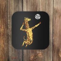 funny Giraffe Volleyball Spike Serve Player Spiker Coaster thumb 0