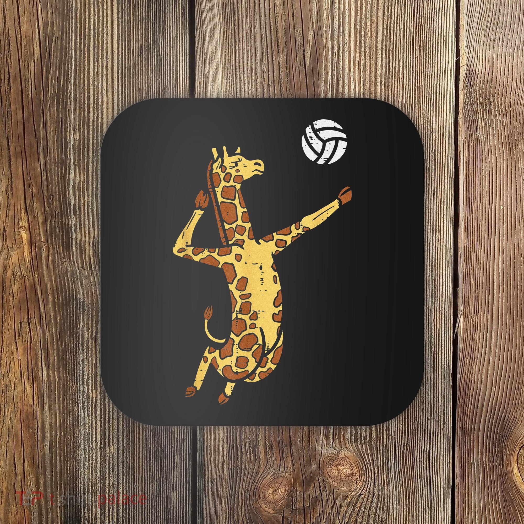 funny Giraffe Volleyball Spike Serve Player Spiker Coaster