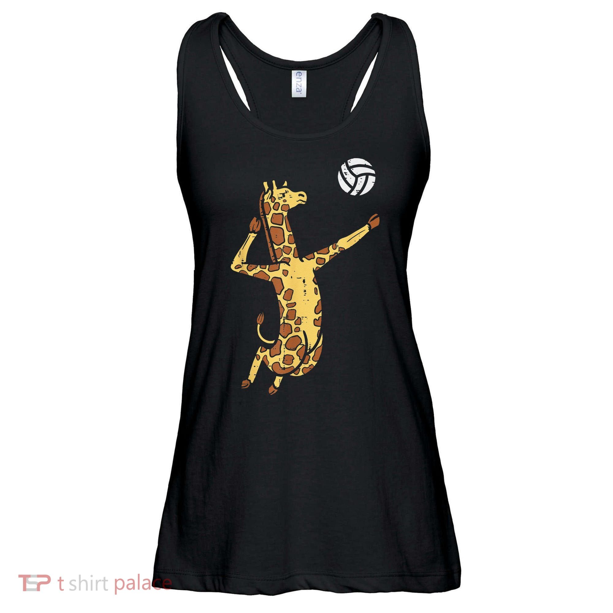 funny Giraffe Volleyball Spike Serve Player Spiker Ladies Essential Flowy Tank