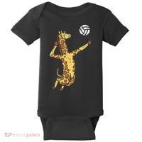 funny Giraffe Volleyball Spike Serve Player Spiker Baby Bodysuit thumb 0