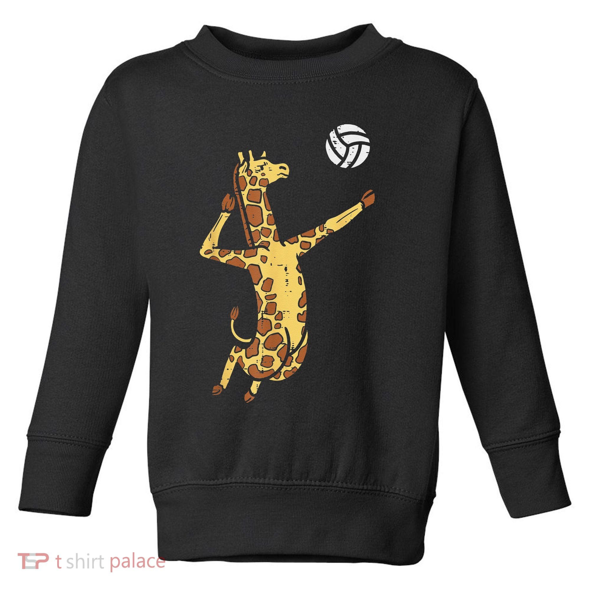 funny Giraffe Volleyball Spike Serve Player Spiker Toddler Sweatshirt