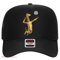 funny Giraffe Volleyball Spike Serve Player Spiker Hat thumb 0