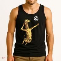 funny Giraffe Volleyball Spike Serve Player Spiker Tank Top thumb 3