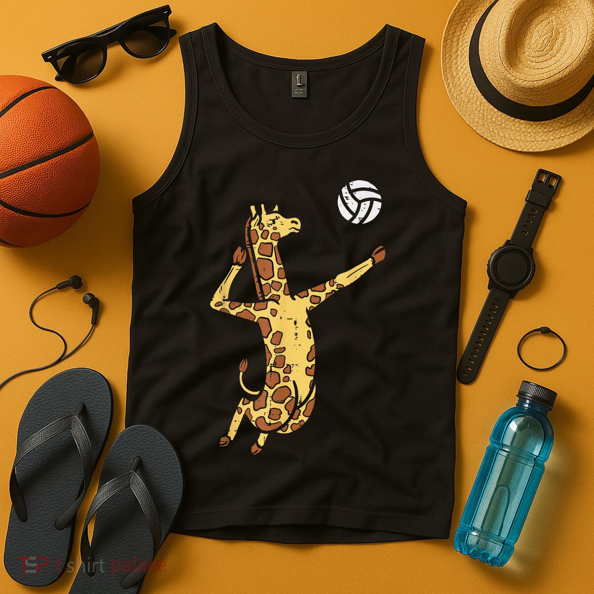 funny Giraffe Volleyball Spike Serve Player Spiker Tank Top
