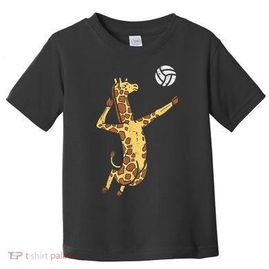 funny Giraffe Volleyball Spike Serve Player Spiker Toddler T-Shirt