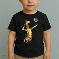 funny Giraffe Volleyball Spike Serve Player Spiker Toddler T-Shirt thumb 2