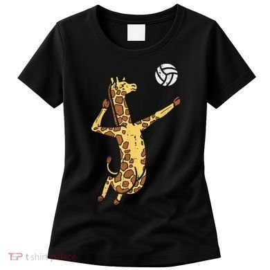 funny Giraffe Volleyball Spike Serve Player Spiker Women's T-Shirt