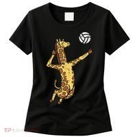 funny Giraffe Volleyball Spike Serve Player Spiker Women's T-Shirt thumb 0