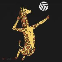 funny Giraffe Volleyball Spike Serve Player Spiker Women's T-Shirt thumb 6