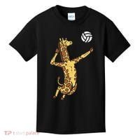 funny Giraffe Volleyball Spike Serve Player Spiker Kids T-Shirt thumb 0