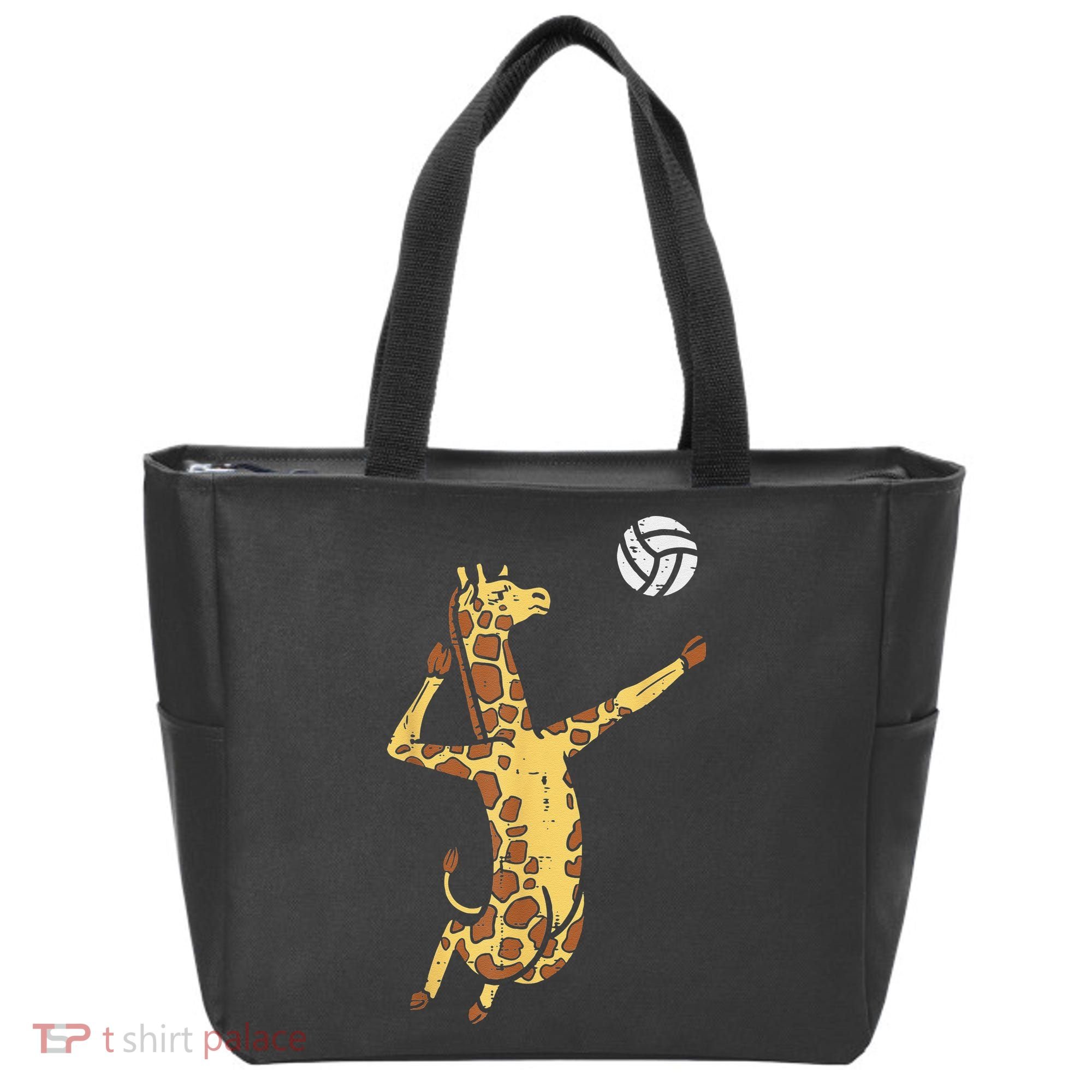 funny Giraffe Volleyball Spike Serve Player Spiker Tote Bag