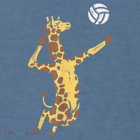 funny Giraffe Volleyball Spike Serve Player Spiker Garment-Dyed Sweatshirt thumb 2