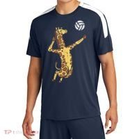 funny Giraffe Volleyball Spike Serve Player Spiker Sport-Tek Competitor United Soccer Jersey thumb 0