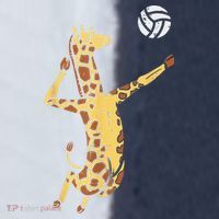 funny Giraffe Volleyball Spike Serve Player Spiker Sport-Tek Competitor United Soccer Jersey thumb 4