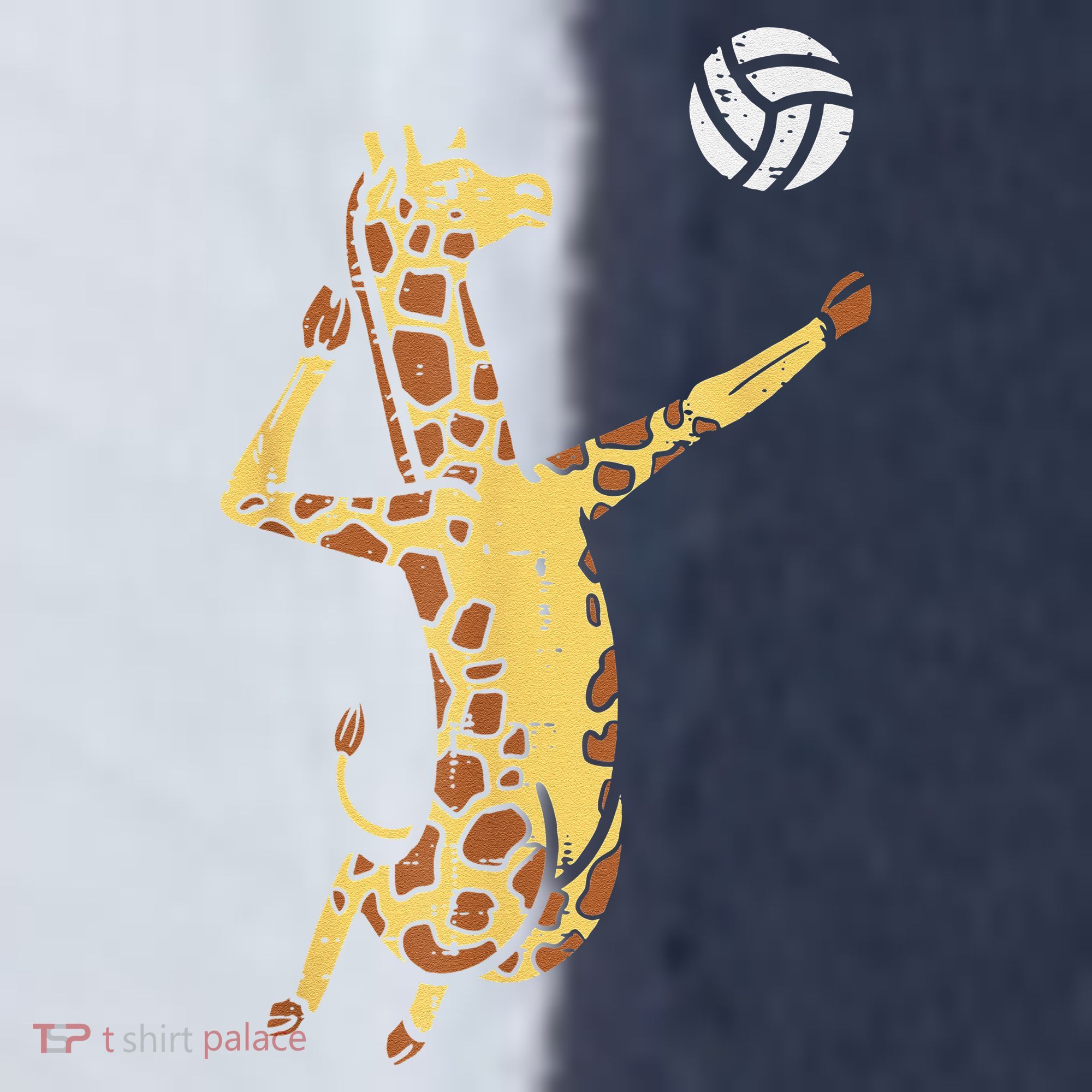 funny Giraffe Volleyball Spike Serve Player Spiker Sport-Tek Competitor United Soccer Jersey