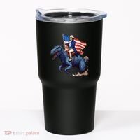Funny George Washington Riding A Tyrannosaurus Rex Patriotic Tumbler thumb 0