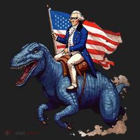 Funny George Washington Riding A Tyrannosaurus Rex Patriotic Tumbler thumb 3