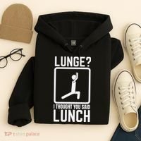 Funny Gym Workout Top Lunge Lunch Stick Figure Hoodie thumb 4