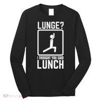 Funny Gym Workout Top Lunge Lunch Stick Figure Long Sleeve Shirt thumb 0