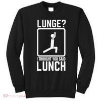 Funny Gym Workout Top Lunge Lunch Stick Figure Sweatshirt thumb 0